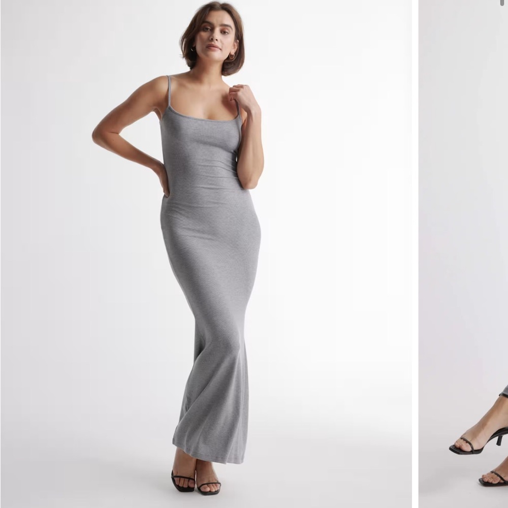 Quince Sleek Silver Maxi Dress